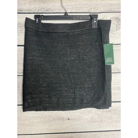 NWT Ladies Wild Fable Black Sweater Mini Skirt - M - Picture 1 of 4